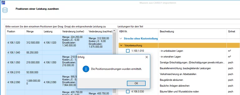 Image 5: Automatic determination of elements with card_1 Cost Calculation AKVS/elKe.